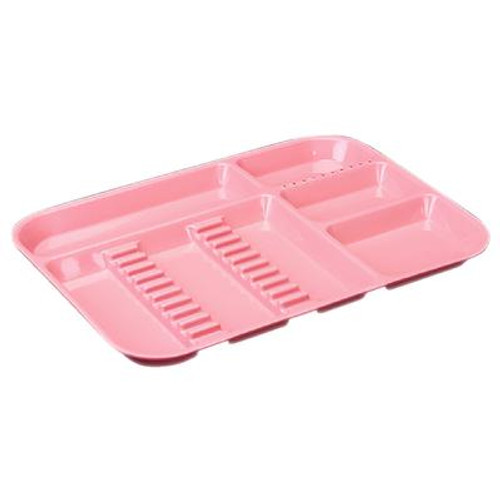 Plasdent Set-up Tray Divided Size B (Ritter) - Coral, Plastic, 13-1/2' X 9-5/8'