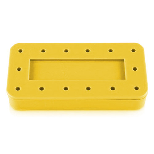 Plasdent Rectangular Bur Block - Spectrum Yellow, 14 Burs Capacity. Magnetic
