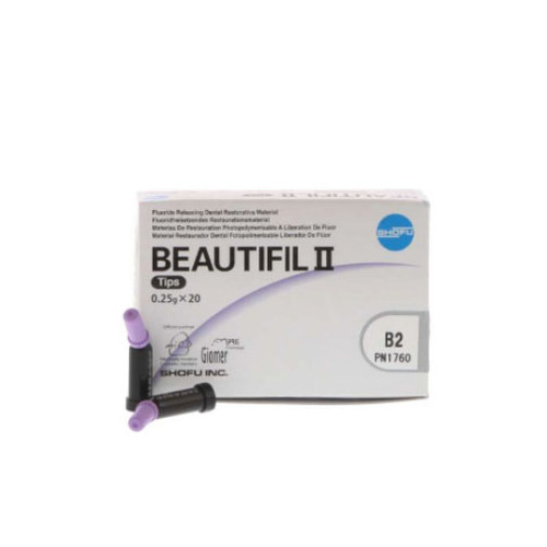 Beautifil II B2 Compules, 20 - 0.25 Gm. Compule Tips. Nano-Hybrid Composite