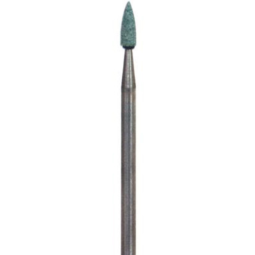 Dura-Green FL2 flame FG (friction grip), 12/pk, silicon carbide finishing stones