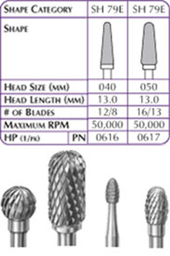 Robot HP SH 79E.050 Universal Cutting Carbide Bur, Single Bur