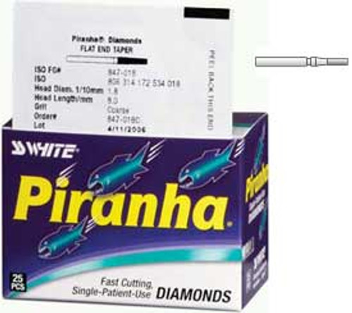 Piranha Diamonds FG #835.014 Coarse Grit, Flat End Cylinder, Single Use Diamond