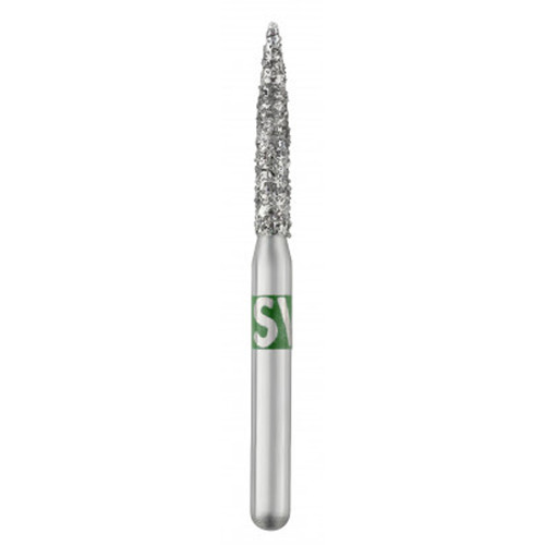 Piranha Diamonds FG #862.014 SS (Short Shank) Coarse Grit, Flame Shaped Diamond Bur, 25/Pk.