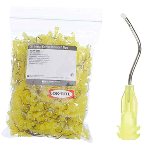 Ultradent Metal Dento-Infusor Tips 100/Pk. Places hemostatic agents precisely