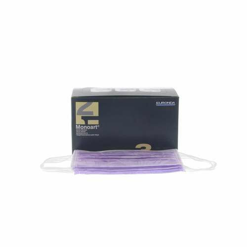 Monoart Floral Face Masks ASTM Level 3 Lilac Floral, 50/Box