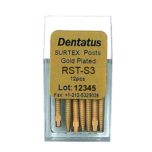Surtex Gold Plated Post Refills Short, S-3, 7.8 mm, 12/Pkg.