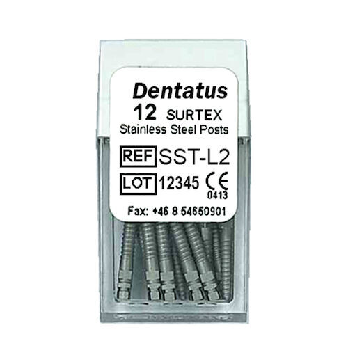 Surtex Stainless Steel Post Refills L2, Long, 11.8 mm, 12/Pkg.