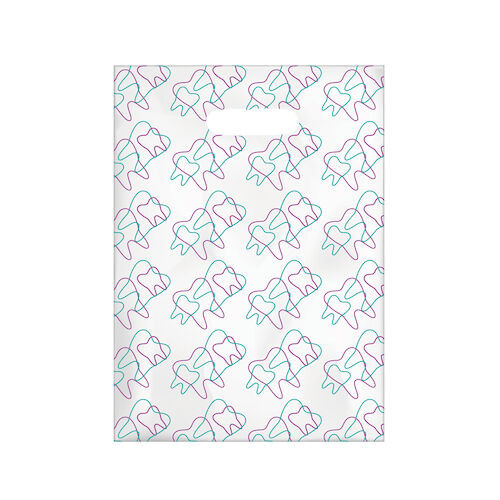 Specialty Scatter Bags Purple, Green Tooth Shapes, 7.5" x 10", 100/Pkg.