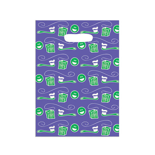 Specialty Scatter Bags Purple Scatter Bag with Smile, Brush & Floss, 7.5" x 10", 100/Pkg.