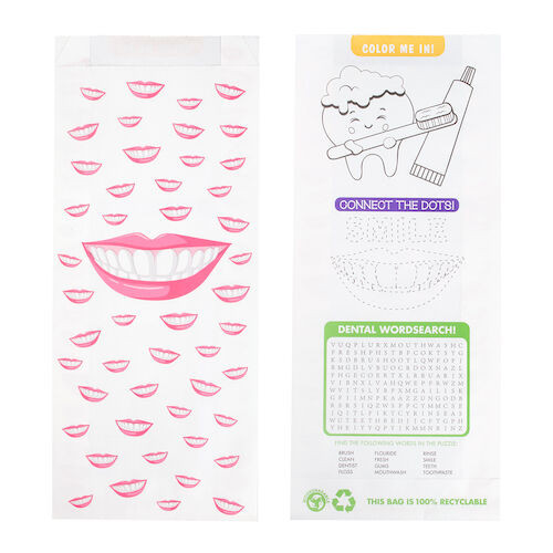 Full Color Pharmacy Bags Full Color Pharmacy Bags-Lip/Smiles Design, 100/Pkg, S8644