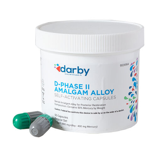 D-Phase II Amalgam Alloy Regular Set, One Spill, 400mg, Green/Gray, 50/Pkg