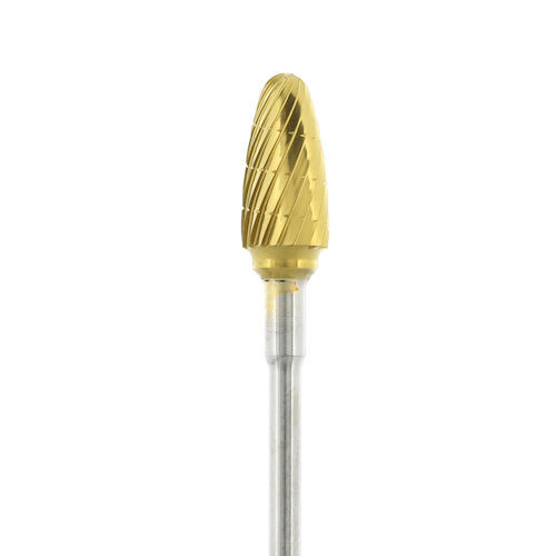 Gold Carbide Burs, Laboratory 84T, Taper, HP, Reg Cut, Each
