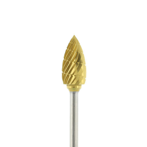 Gold Carbide Burs, Laboratory 81A, Flame, HP, Reg Cut, Each