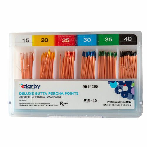 Deluxe Gutta Percha Points #15-40, Compartments, 120/Box