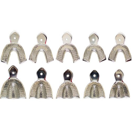 Stainless Steel Impression Trays Perforated Set