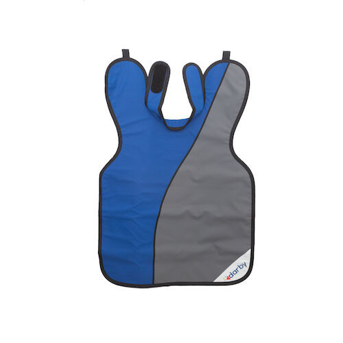 Adult Style 24 X-Ray Aprons Gray and Blue, 0.3 mm Vinyl, w/ collar, Two Tone