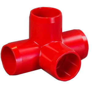 Red 1-1/4" Furniture Fitting 4-way (FF-4W-012-RED) Red 1-1/4" Furniture Fitting 4-way (FF-4W-012-RED)