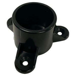 3/4" Black PVC Table Cap with Screw Tabs - Furniture Grade