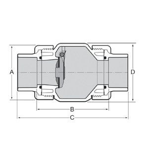 1" PVC Clear True Union Utility Spring Check Valve - Socket (S1780C-10)