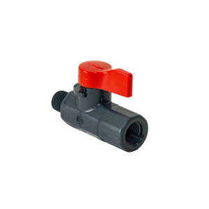 Asahi/America 1080002 1/4 in PVC Labcock Ball Valves Male Thread x Female Thread EPDM Seal 