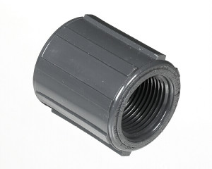 3 Gray Threaded Coupling Fipt x Fipt PVC Fitting Schedule 80