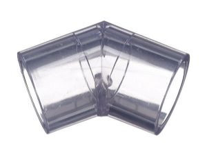 3" Elbow 45° Degree Clear PVC Fitting Slip x Slip Schedule 40