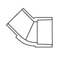 3/4" Clear PVC 45 Street Elbow 427-007L