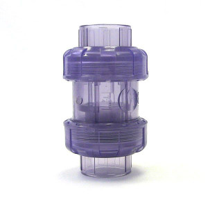 1-1/4" Clear PVC True Union Ball Check Valve