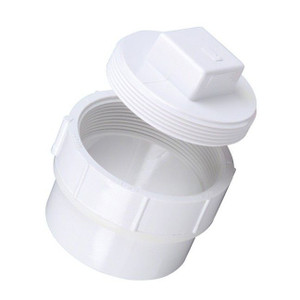 6" x 6" DWV PVC Fitting Cleanout w/ Raised Plug D9506
