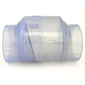 6" Clear PVC Swing Check Valve - Socket (S1520C-60)