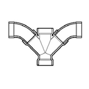 4" x 4" x 3" x 3" DWV PVC Double Wye and 1/8 Bend D507-422