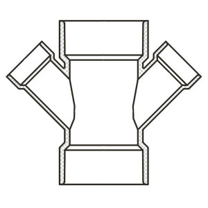 6" x 2" Sch 40 PVC Reducing Double Wye Soc 476-528F 6" x 2" Sch 40 PVC Reducing Double Wye Soc 476-528F