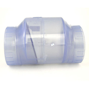 4" Clear PVC Swing Check Valve - Threaded (S1520C-40F)