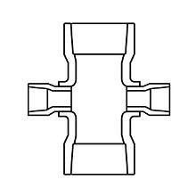 4" x 2-1/2" Sch 40 PVC Reducing Cross Soc 420-421