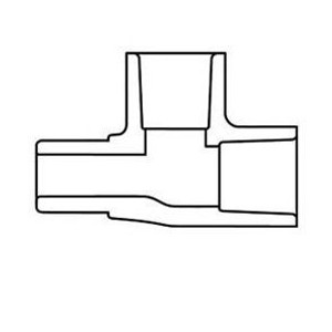 1/2" Sch 80 PVC Street Tee - Spig x Soc x Soc 844-005
