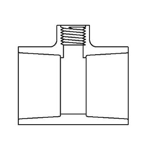 6" x 2" Sch 80 PVC Reducing Tee - Soc x Fipt 802-528F