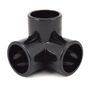 3/4" 3-Way PVC Furniture Fitting - Black 3/4" 3-Way PVC Furniture Fitting - Black