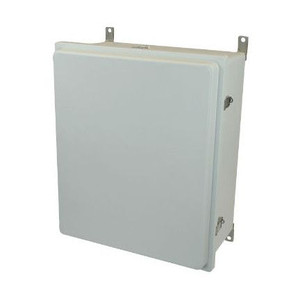 AM24208RL 24x20x8 NEMA 4X Fiberglass Enclosure w/ Raised Quick-Release Latch Hinged Cover