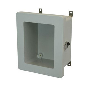 AM1084LW 10x8x4 NEMA 4X Fiberglass Enclosure w/ Quick-Release Latch Hinged Cover Window AM1084LW 10x8x4 NEMA 4X Fiberglass Enclosure w/ Quick-Release Latch Hinged Cover Window