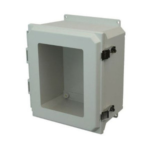 AMU1648LWF 16x14x8 NEMA 4X Fiberglass Enclosure w/ Quick-Release Latch Hinged Cover Window Flange Mount AMU1648LWF 16x14x8 NEMA 4X Fiberglass Enclosure w/ Quick-Release Latch Hinged Cover Window Flange Mount