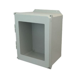 AMU2060WF 20x16x10 NEMA 4X Fiberglass Enclosure w/ Lift-Off Screw Cover Window Flange Mount