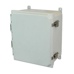 AMU1426T 14x12x6 NEMA 4X Fiberglass Enclosure w/ Twist Latch Hinged Cover Foot Mount