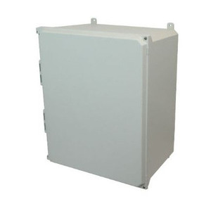 AMU2060H 20x16x10 NEMA 4X Fiberglass Enclosure w/ Hinged Screw Cover Foot Mount