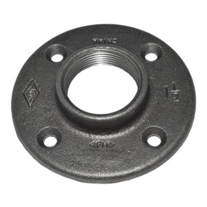 1-1/2" Black Malleable Iron Floor Flange (BMFF112 / 35708)