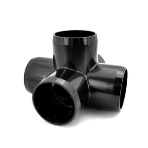 1-1/2" 5-Way PVC Furniture Fitting - Black 1-1/2" 5-Way PVC Furniture Fitting - Black