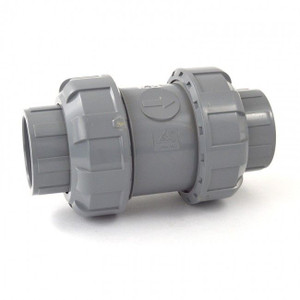1 1/2" Flui-Pro PVC Ball Check Valve - Socket & Threaded Ends - Viton