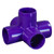 Purple 1-1/4" Furniture Fitting 5-way (FF-5W-012-PURPLE)