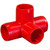 Red 1" Furniture Fitting 4-way (FF-4W-010-RED) Red 1" Furniture Fitting 4-way (FF-4W-010-RED)