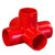 Red 1-1/2" Furniture Fitting 5-way (FF-5W-015-RED) Red 1-1/2" Furniture Fitting 5-way (FF-5W-015-RED)