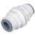 1/4" LIQUIfit® Series White Bio-Based Polymer Bulkhead Union, Push-To-Connect, EPDM O-Ring, Stainless Steel Gripping Ring